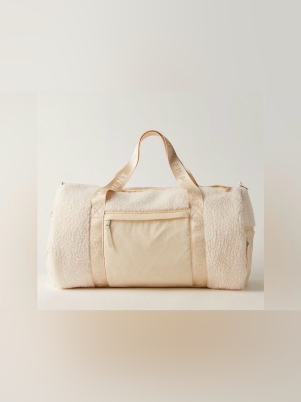 FP Movement by Free People Sherpa Slopes Duffle Bag Whipped Cream/Ivory NWT